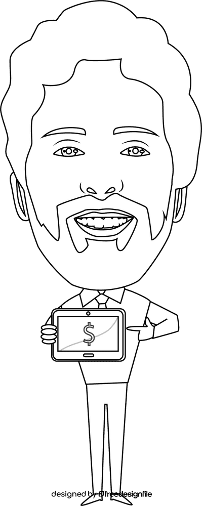 Sergey Brin black and white clipart