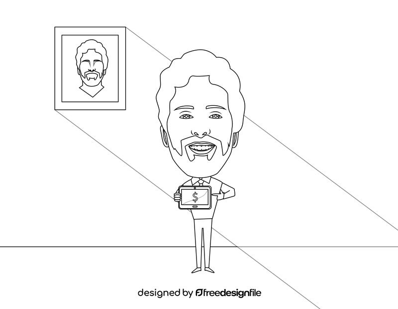 Sergey Brin black and white vector