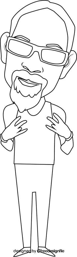 Snoop Dogg black and white clipart