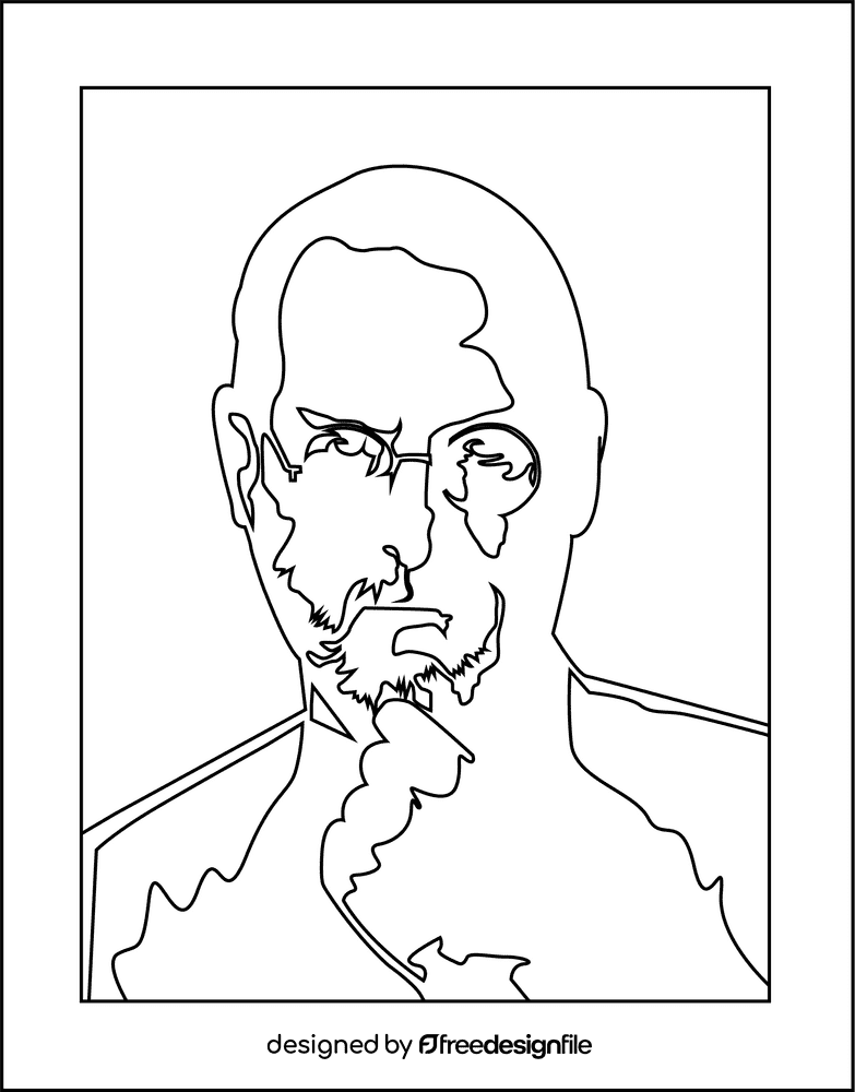 Steve Jobs Art black and white clipart