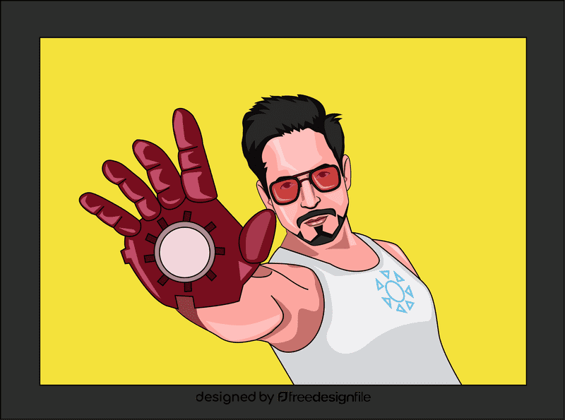 Tony Stark with armor clipart