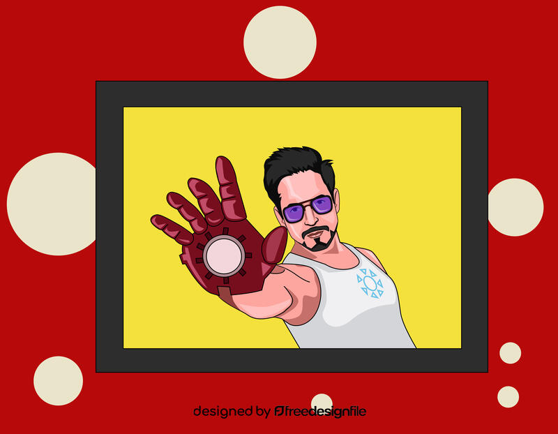 Tony Stark with armor vector