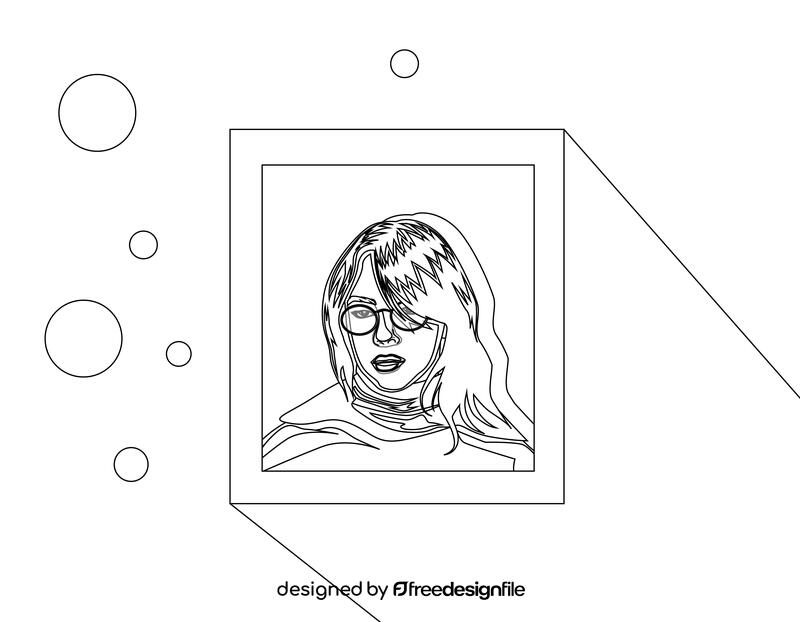 Billie Eilish black and white vector