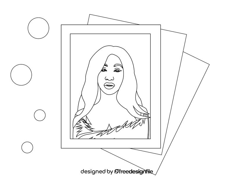 Cardi B black and white vector