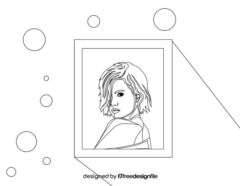 Demi Lovato black and white vector