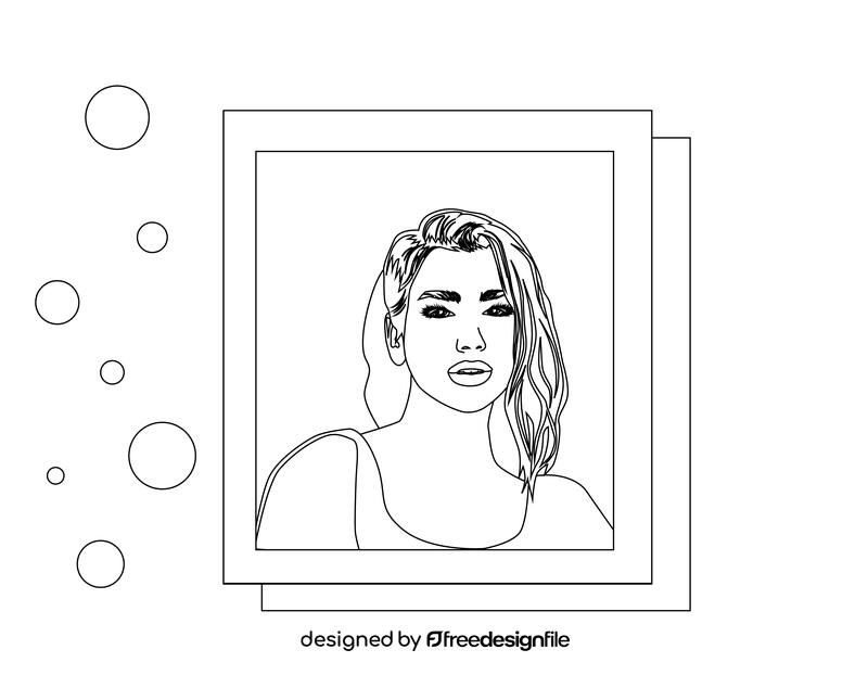 Dua Lipa black and white vector