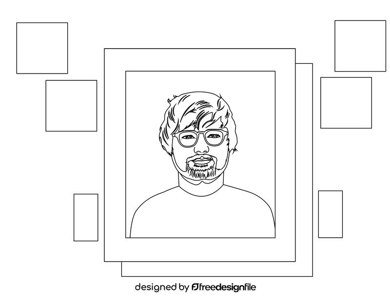 Ed Sheeran black and white vector