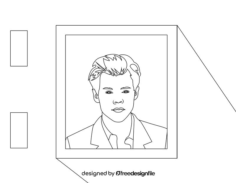 Harry Styles black and white vector