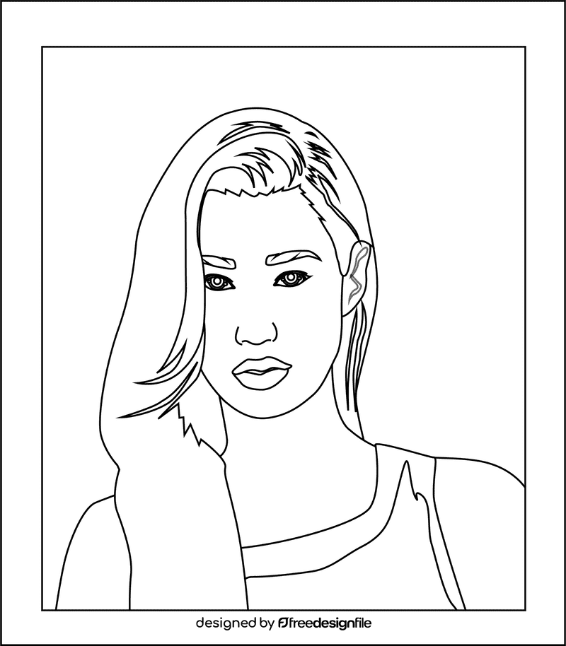 Iggy Azalea black and white clipart