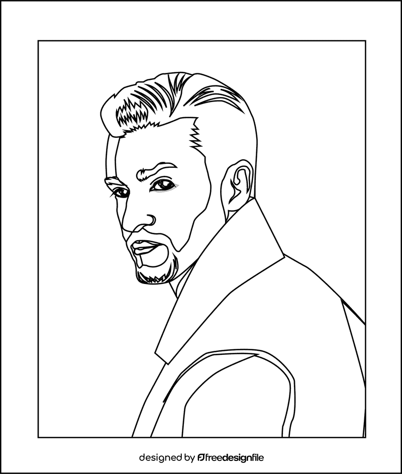 Justin Timberlake black and white clipart