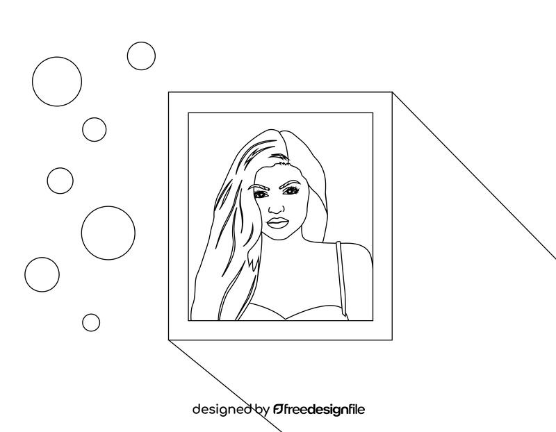 Kylie Jenner black and white vector