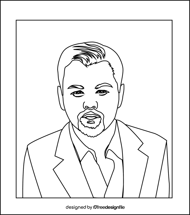 Leonardo Dicaprio black and white clipart