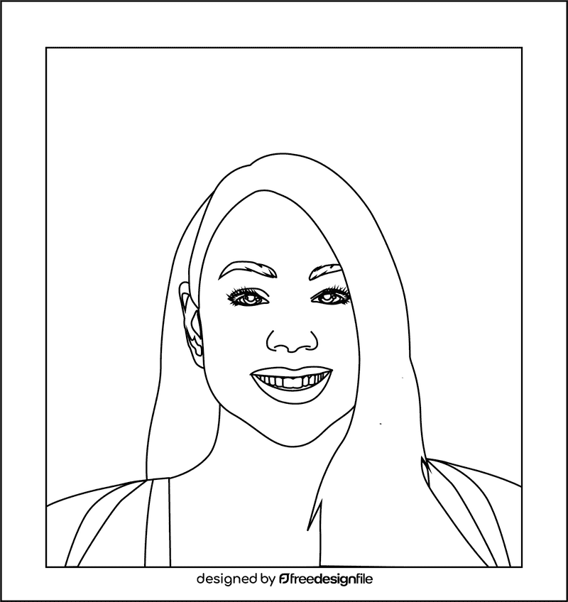 Mariah Carey black and white clipart