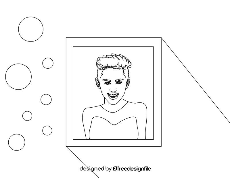 Miley Cyrus black and white vector