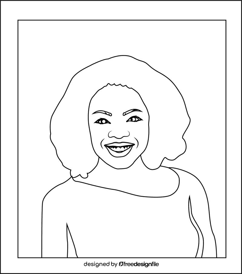 Oprah Winfrey black and white clipart