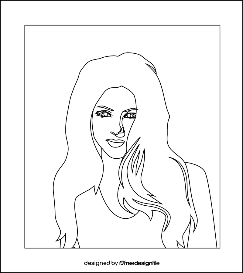 Shakira black and white clipart