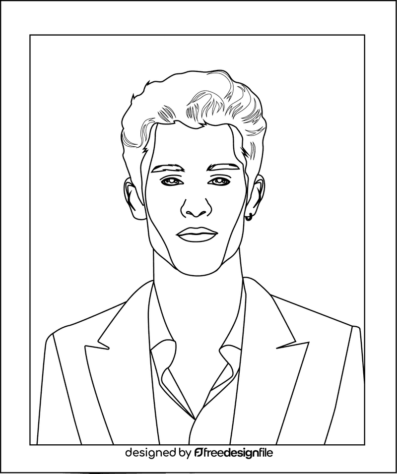 Shawn Mendes black and white clipart