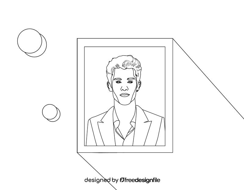 Shawn Mendes black and white vector