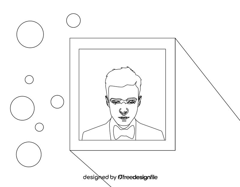 Justin Timberlake black and white vector