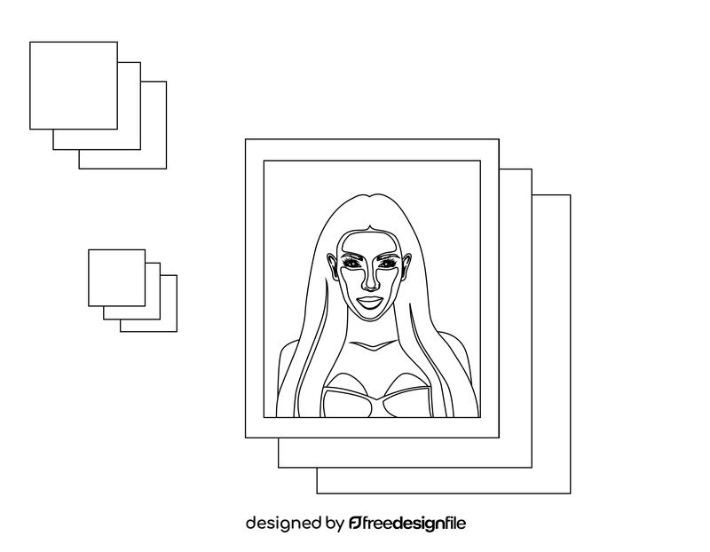 Kim Kardashian black and white vector