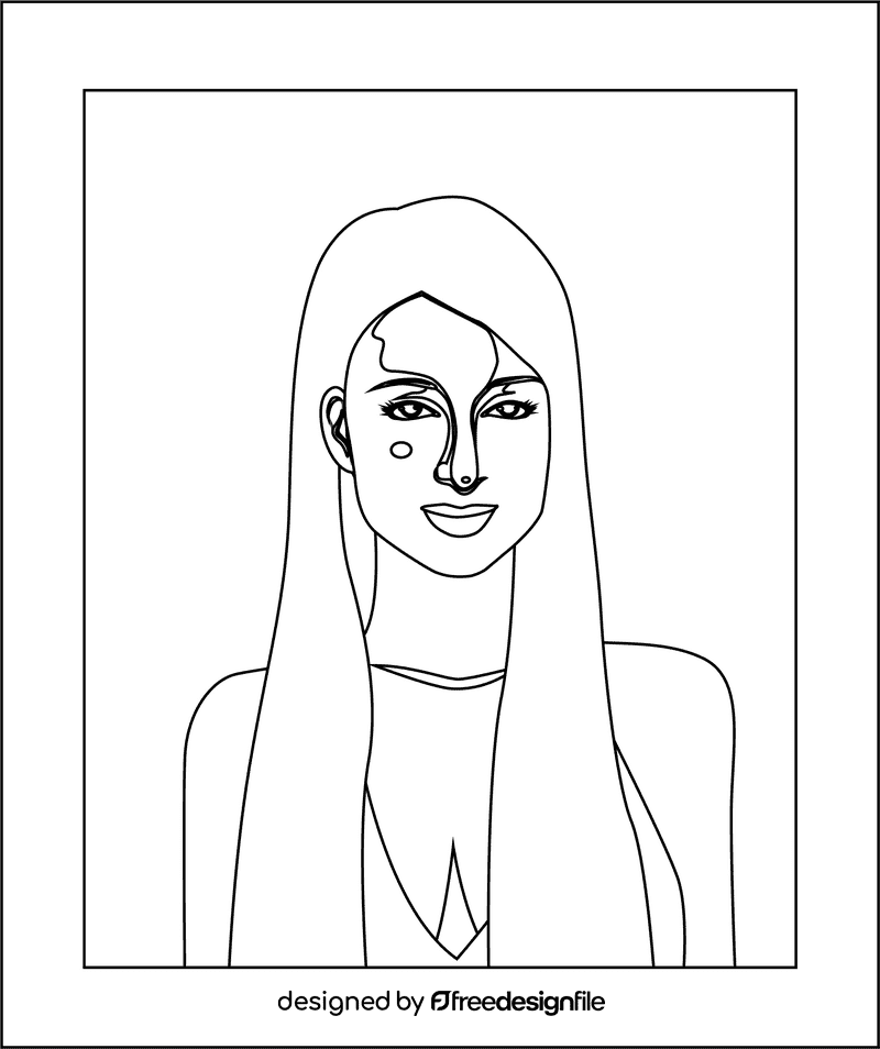 Paris Hilton black and white clipart