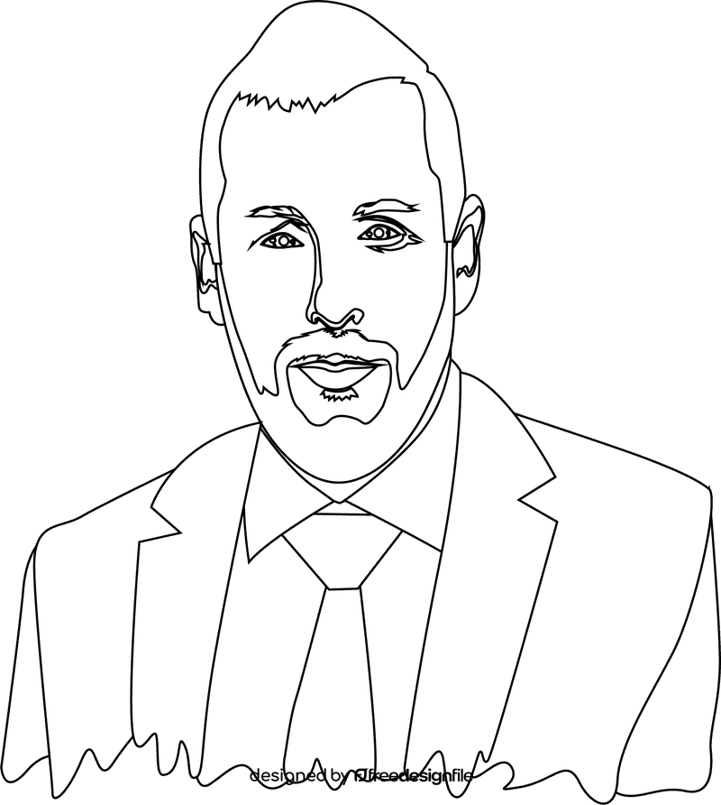 Adam Sandler black and white clipart