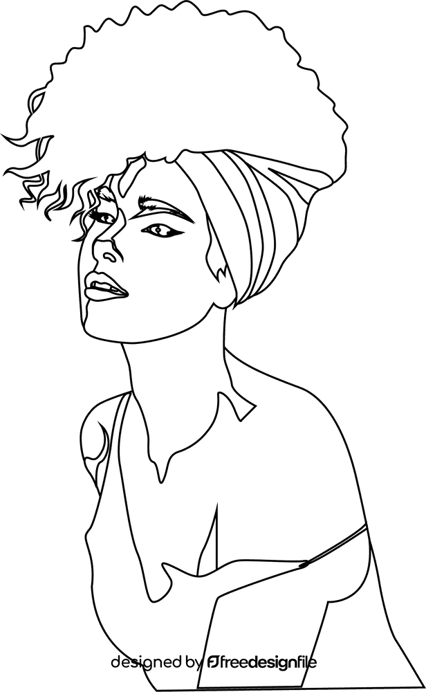 Alicia Keys black and white clipart