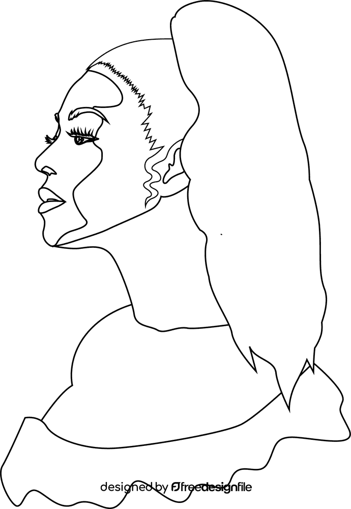 Beyonce black and white clipart