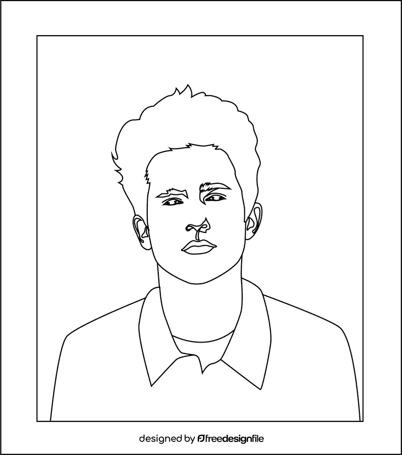 Charlie Puth black and white clipart