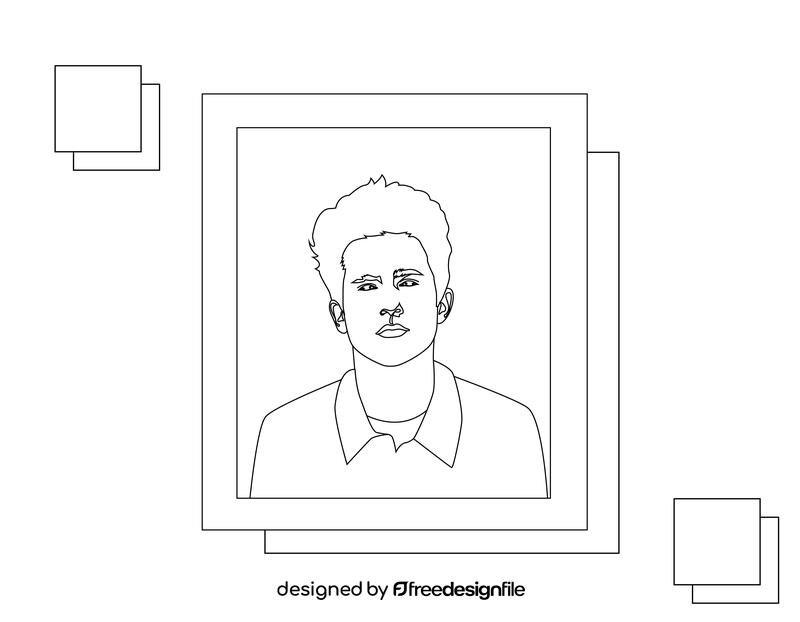 Charlie Puth black and white vector