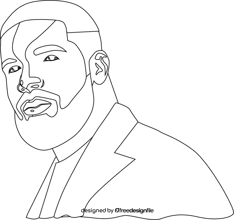 Drake black and white clipart