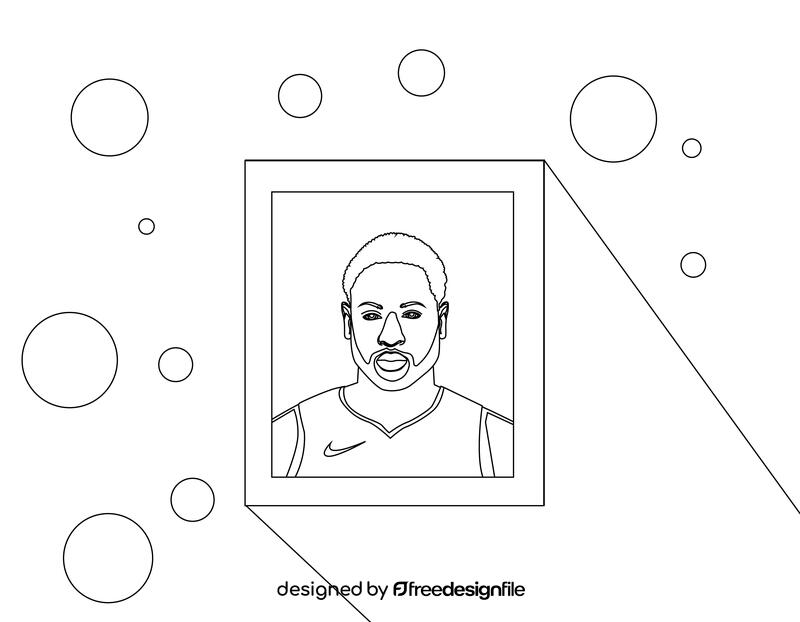 Dwyane Wade black and white vector