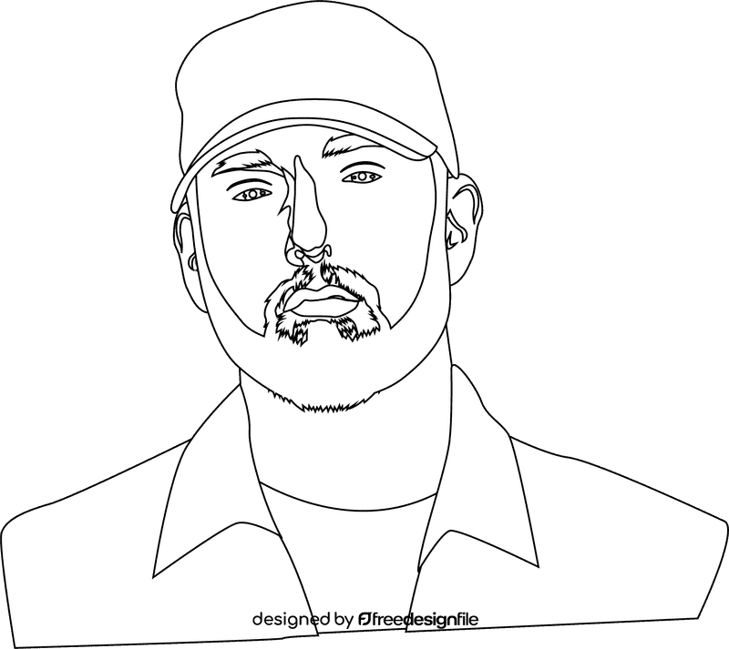 Eminem black and white clipart