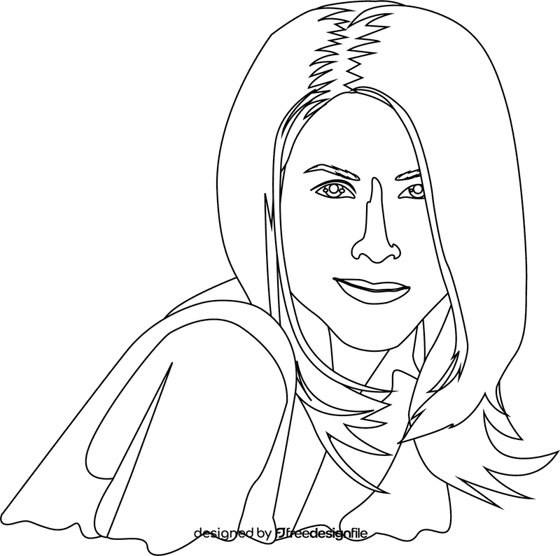 Jennifer Aniston black and white clipart