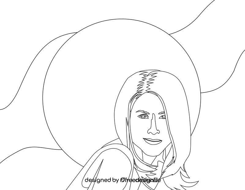 Jennifer Aniston black and white vector