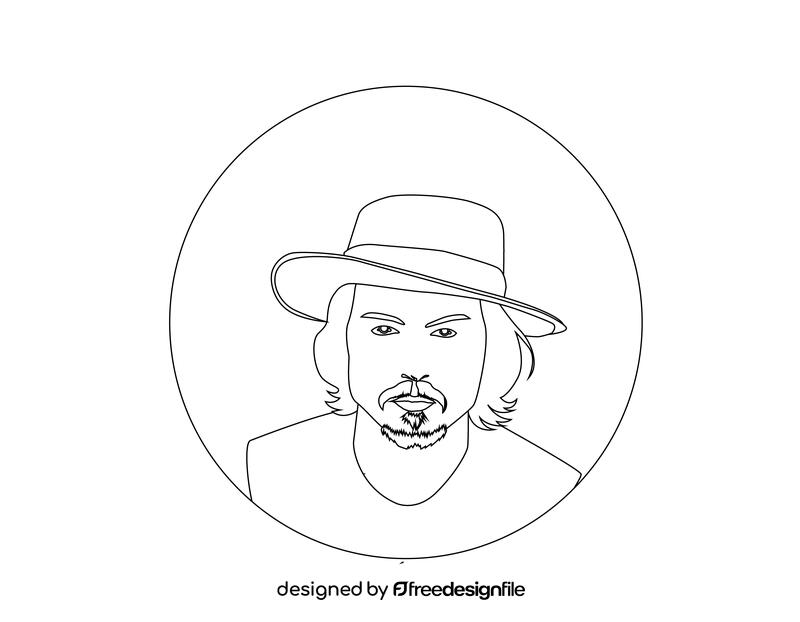 Johnny Depp black and white vector