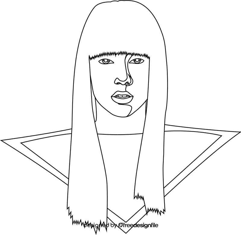 Lady gaga black and white clipart