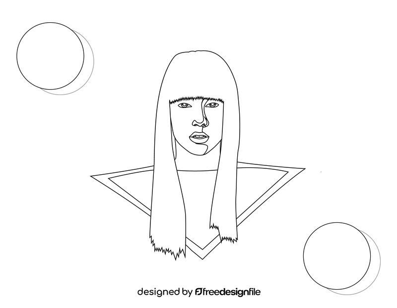 Lady gaga black and white vector