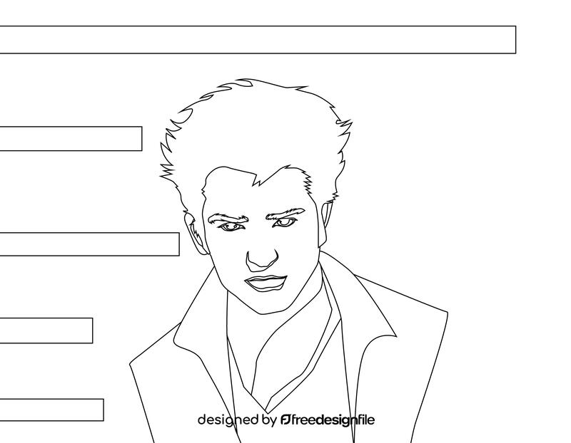Robert Pattinson black and white vector