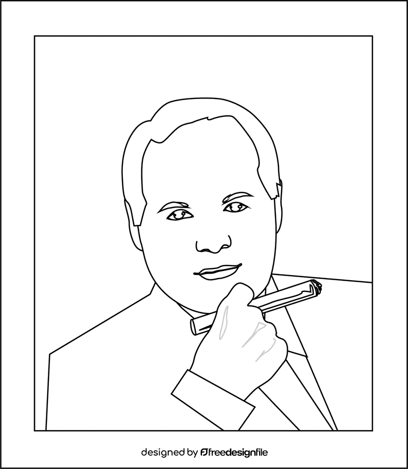 Rush Limbaugh black and white clipart