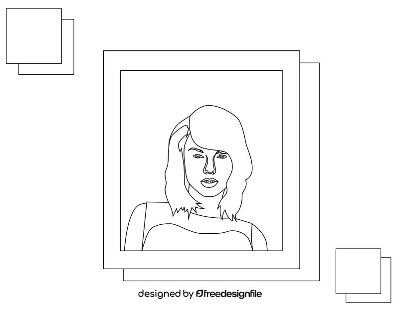 Taylor swift black and white vector