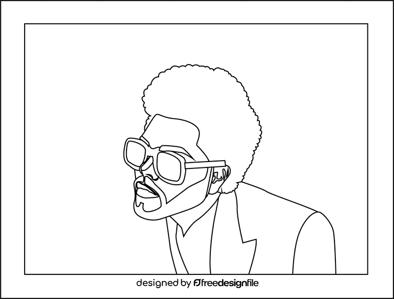 The Weeknd black and white clipart