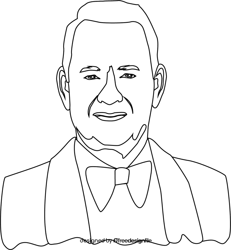 Tom Hanks black and white clipart