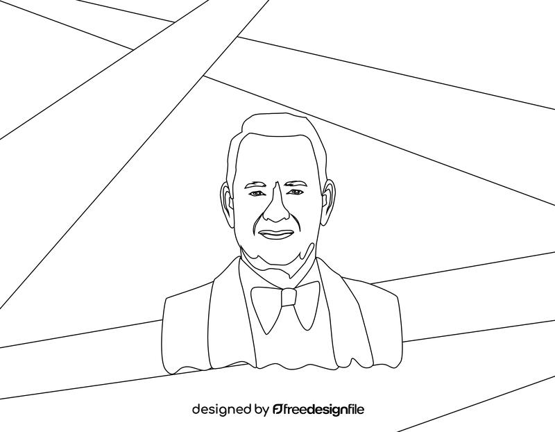 Tom Hanks black and white vector