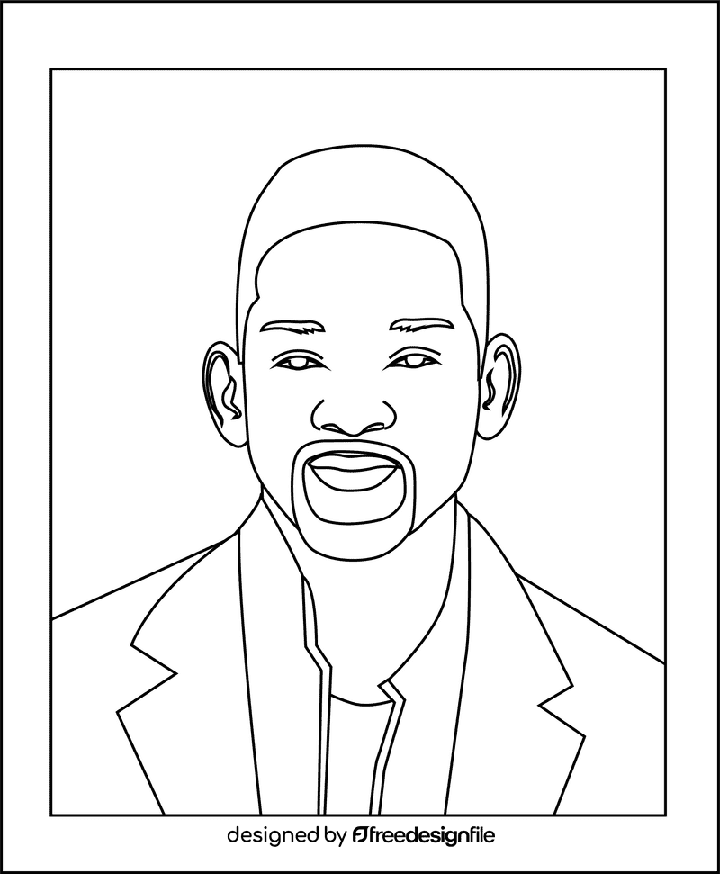 Will Smith black and white clipart