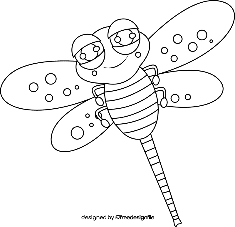 Dragon Fly black and white clipart