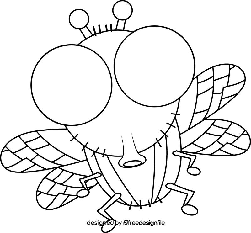 House Fly black and white clipart