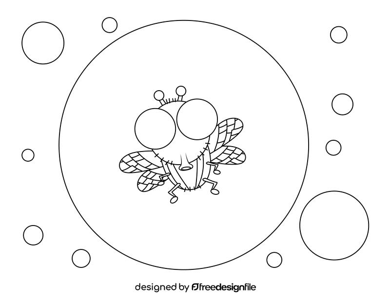 House Fly black and white vector