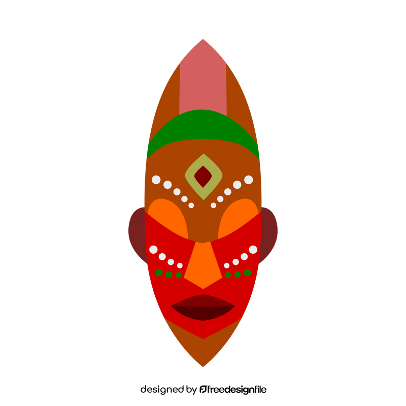 Wooden ethnic tribal mask clipart