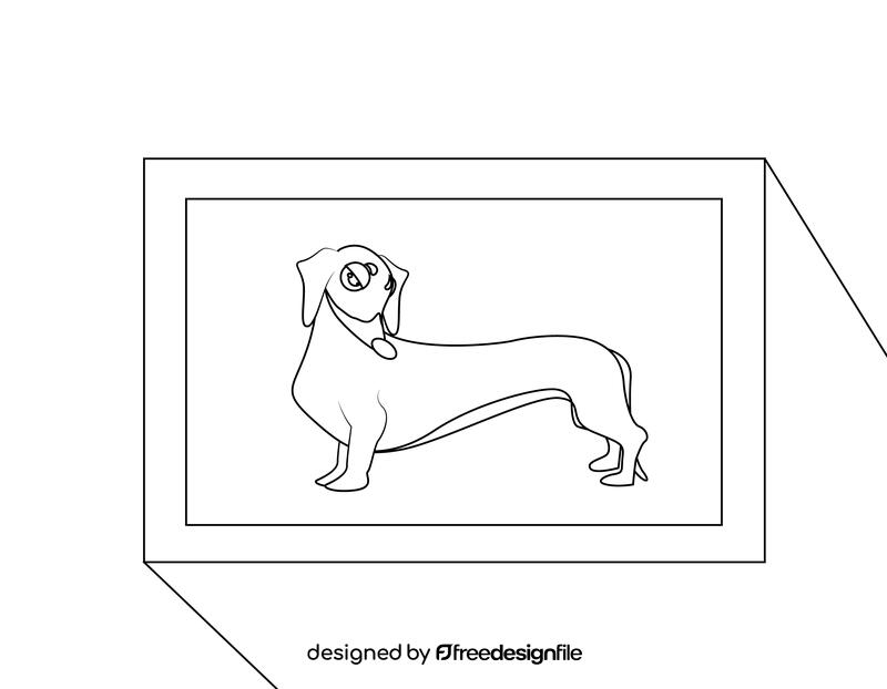 Dachshund black and white vector